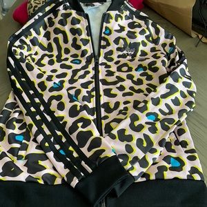 Adidas zip up jacket girl medium